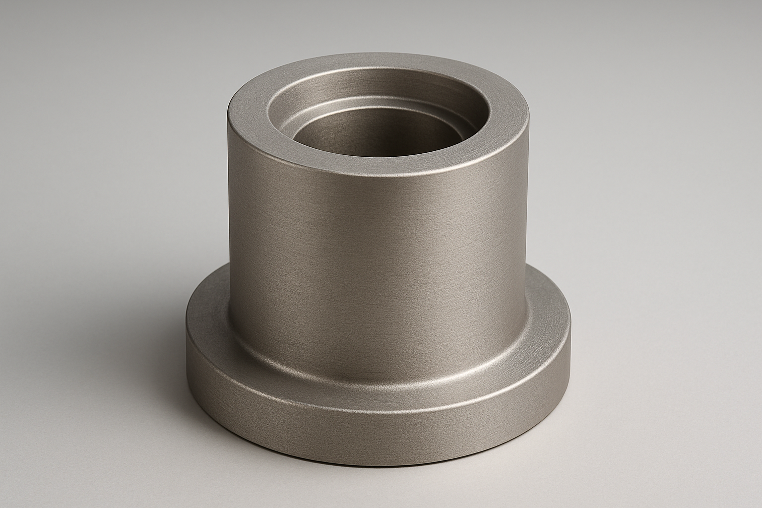 Centrifugal casting metal part with a smooth cylindrical shape and a flanged base, typically used for producing dense, high-strength hollow components.