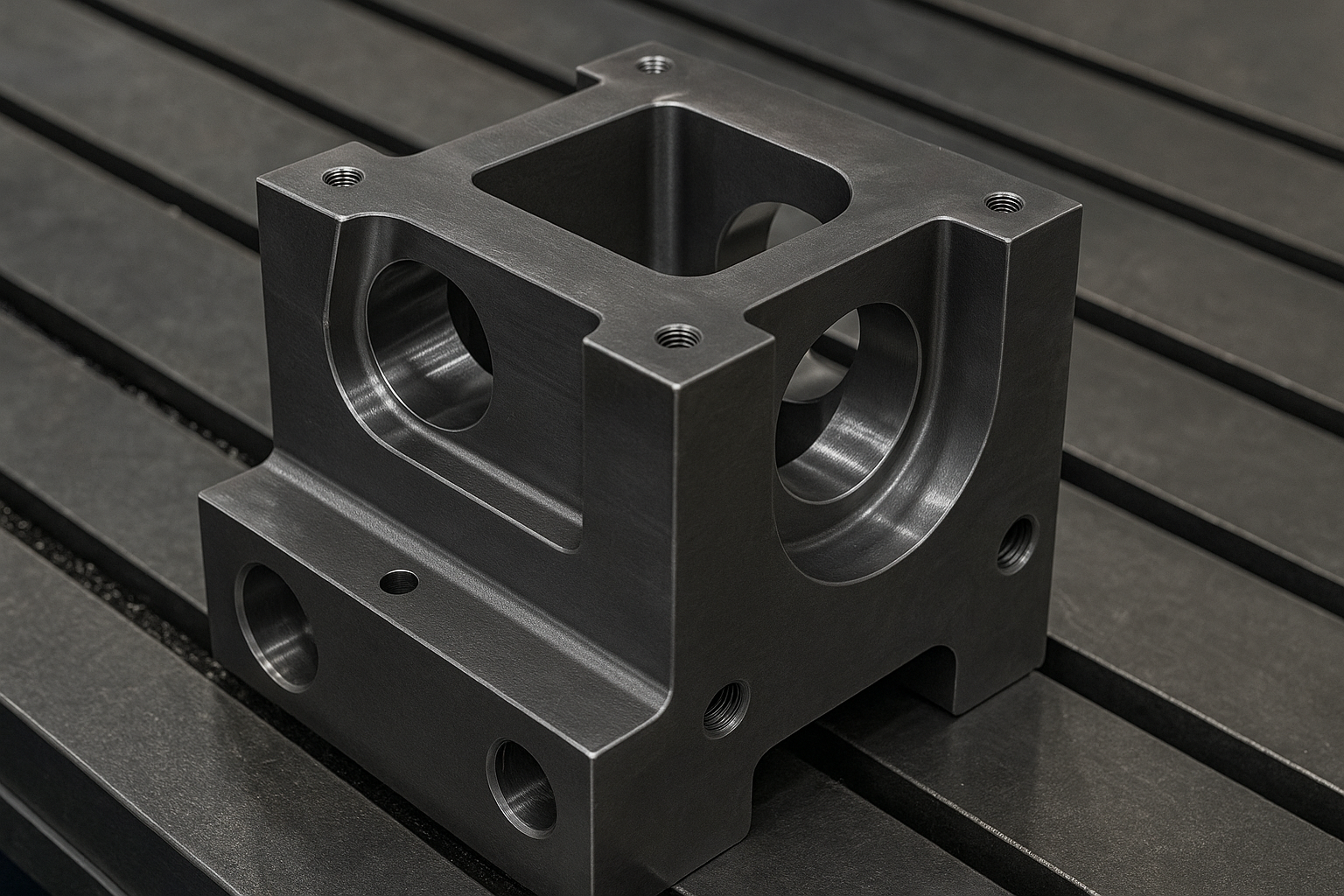Heavy-duty CNC machined steel component designed for industrial machinery applications