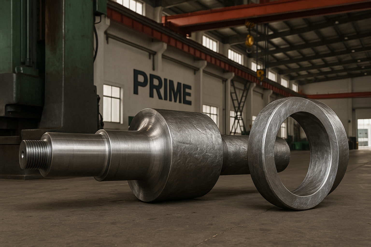 Custom open die forged shaft and ring produced by PRIME