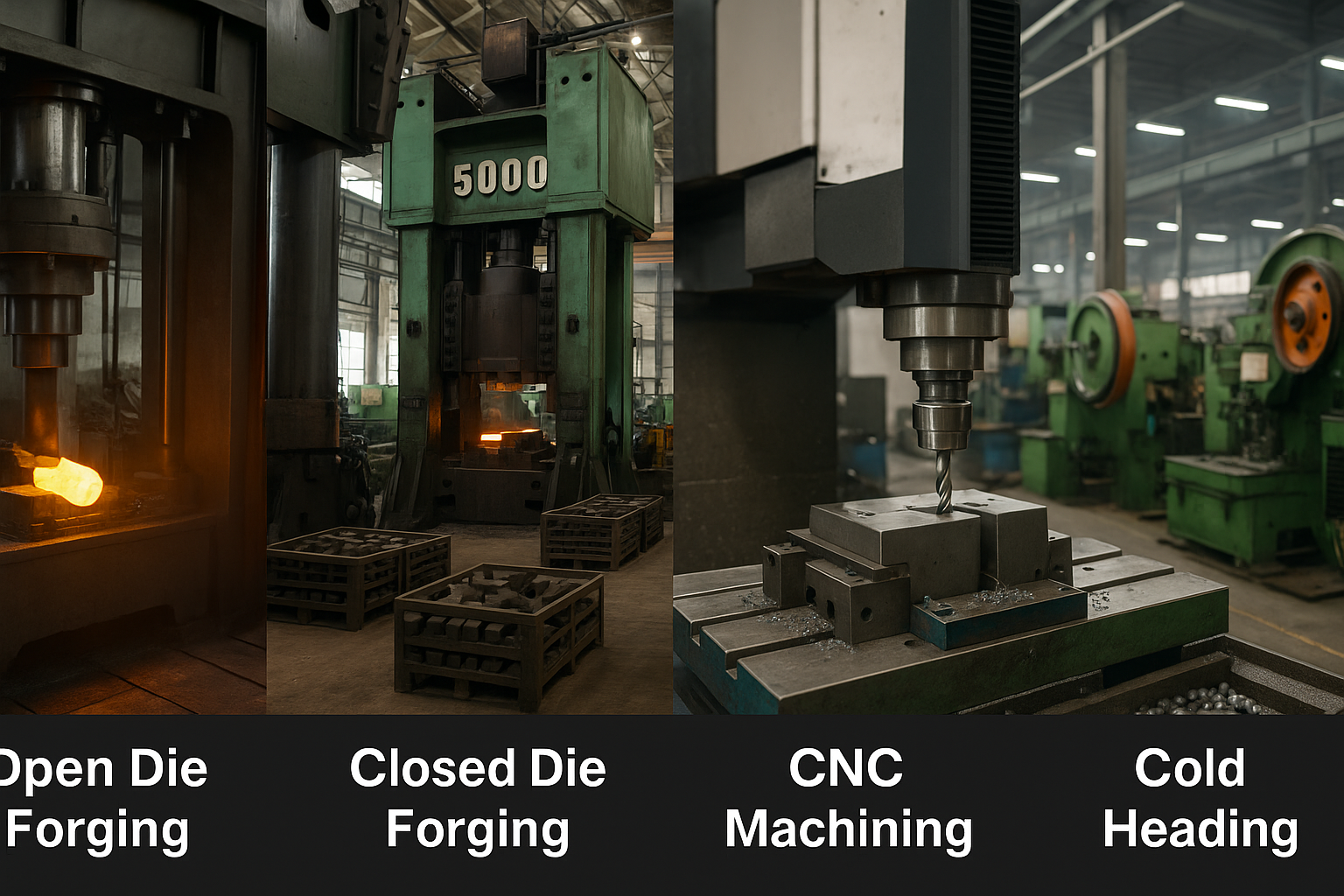  Industrial processes involved in custom metal fastener manufacturing.