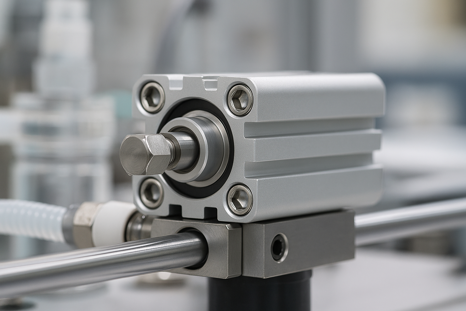 Compact cylinder collar for medical and lab automation