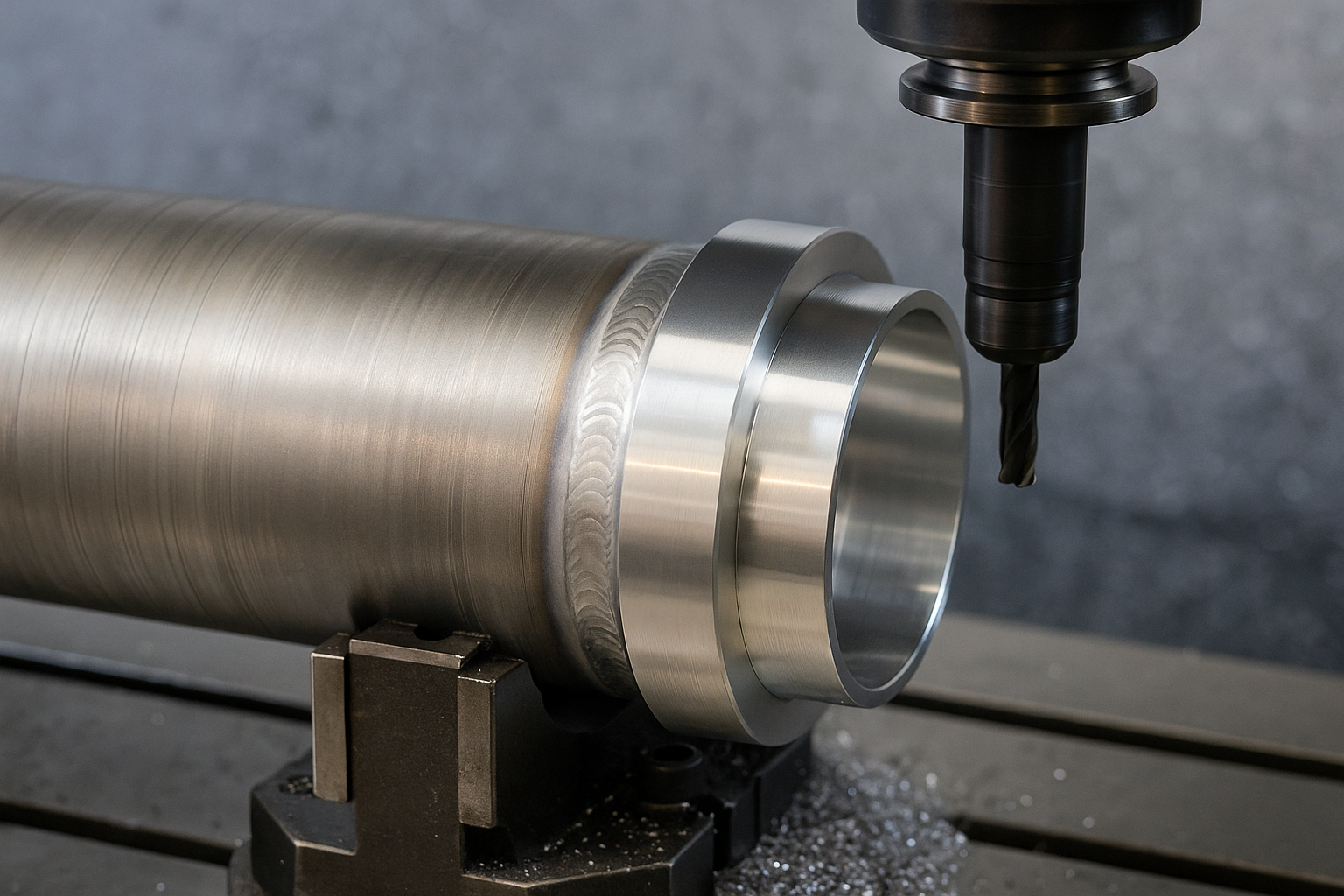Precision-machined metal neck rings with uniform finish in a professional workshop