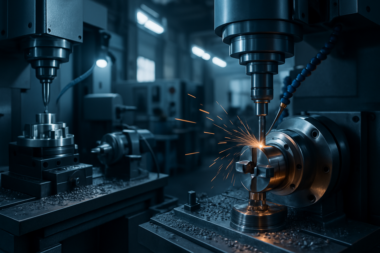 CNC machining workshop banner background