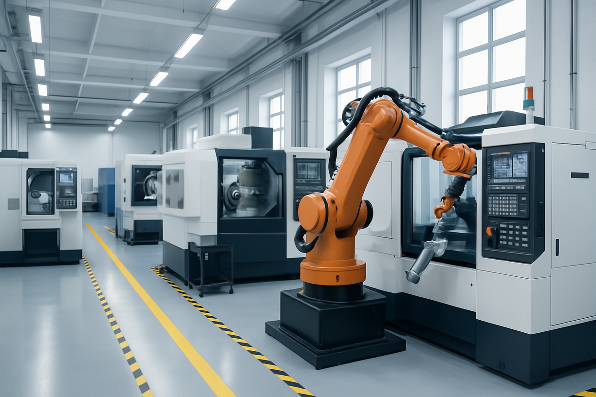 Robotic arm with CNC machines