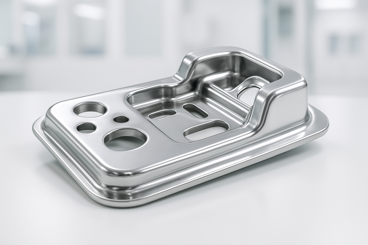 Medical-grade stainless steel stamped component