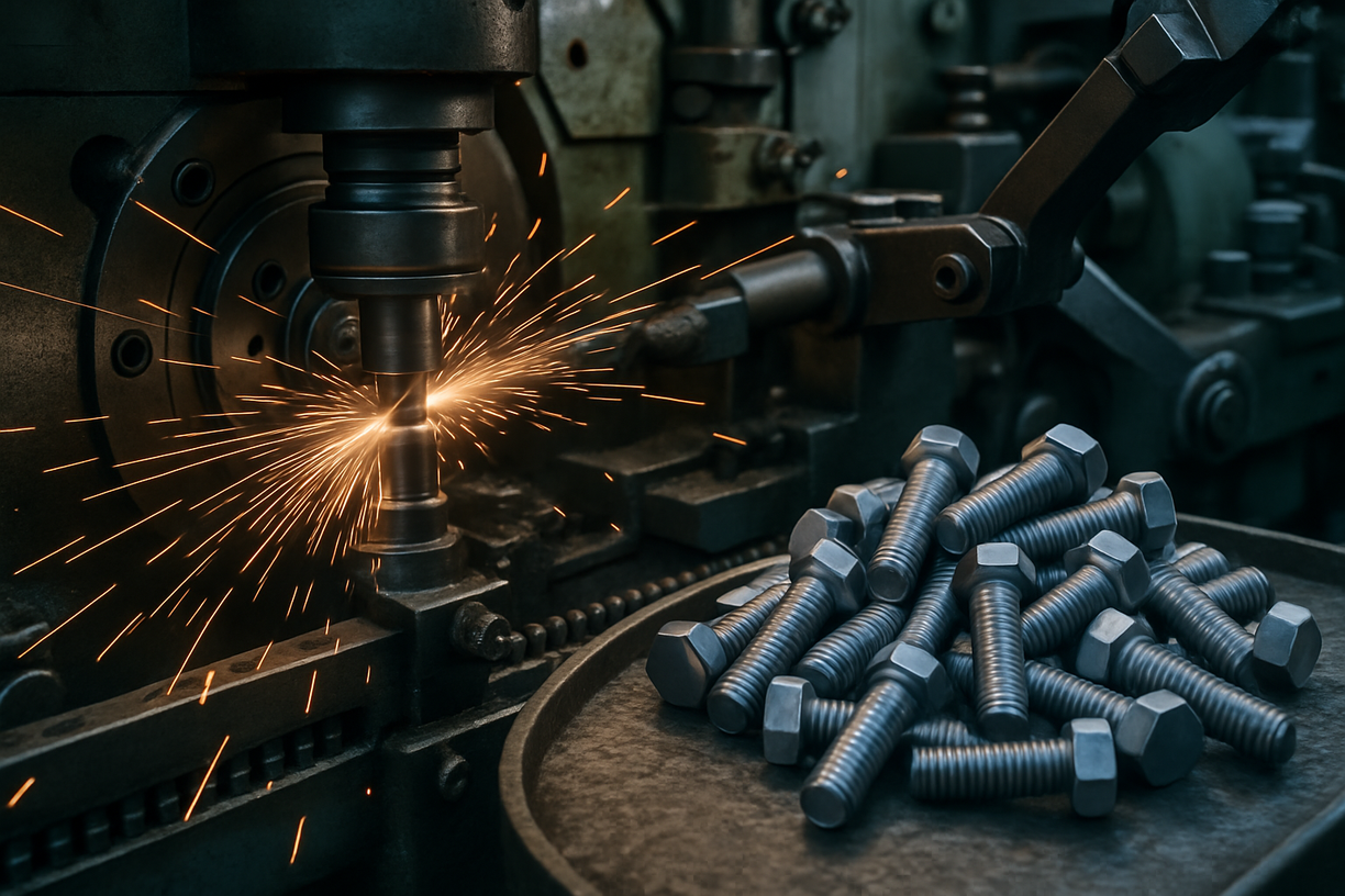 Fasteners production banner background