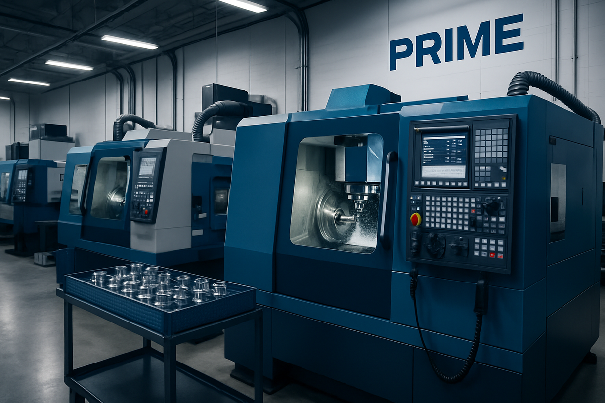Modern CNC machining equipment operating inside the PRIME factory