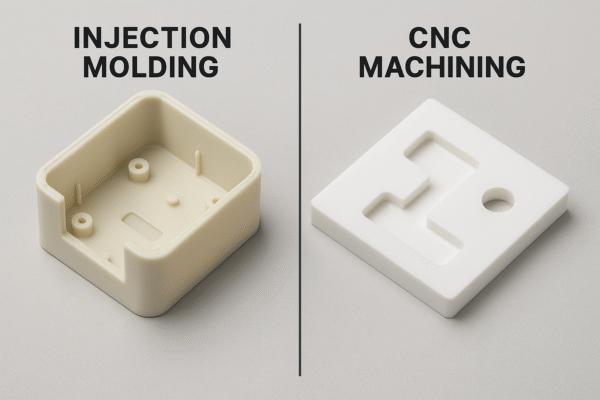 Comparison of injection-molded and CNC-machined plastic parts