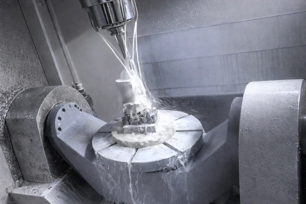 CNC machining center area showing machines and production setup.