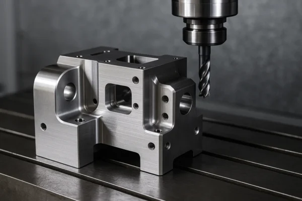 CNC machining a complex metal part with high precision using a vertical end mill