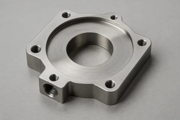 Machined cylinder end cap with threaded holes