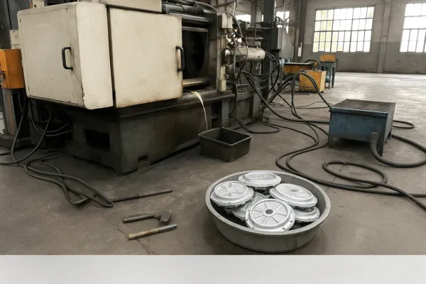 Die casting machine and a finished aluminum part