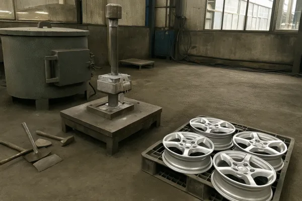 Low-pressure casting equipment and example part