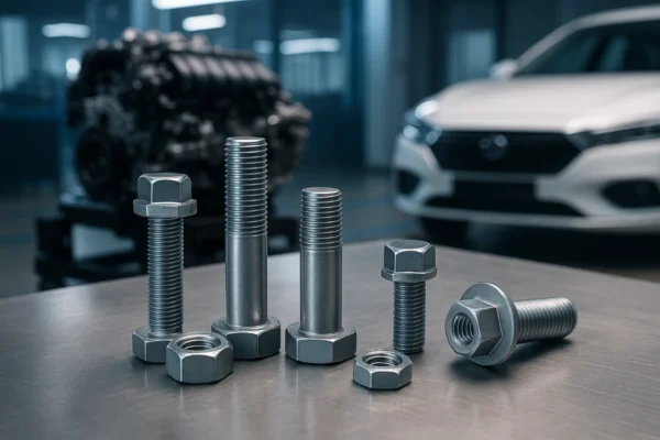 Automotive fasteners: bolts and nuts used in assemblies where vibration and torque stability matter