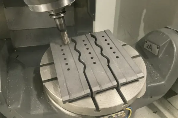 Precision core box and metal mold design for grate bar production using resin-coated sand process.