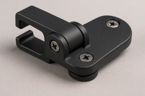 Plastic functional subassembly with fasteners and moving features.