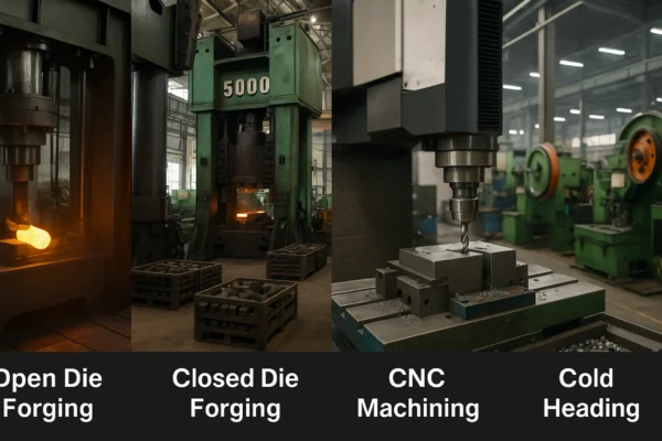  Industrial processes involved in custom metal fastener manufacturing.